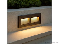 6 x led trapverlichting – 3w – 3000k warm wit – ip65 – rechthoekig – ly06 - afbeelding 1 van  4