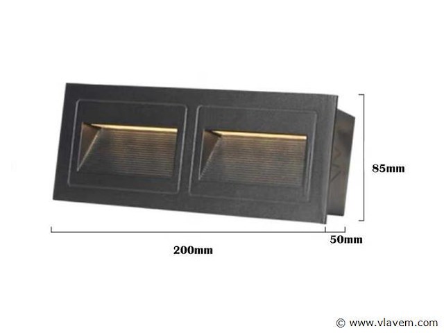 6 x led trapverlichting – 3w – 3000k warm wit – ip65 – rechthoekig – ly06 - afbeelding 3 van  4