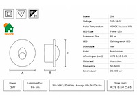 6 x led trapverlichting 3w – 4000k neutraal wit - matchroom – ip20 – yakut - afbeelding 3 van  5