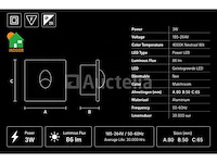 6 x led trapverlichting 3w – 4000k neutraal wit - matchroom – ip20 – zümrüt - afbeelding 1 van  5