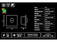 6 x led trapverlichting 3w – 4000k neutraal wit - matchroom – ip20 – zümrüt - afbeelding 2 van  3