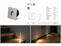 6 x led trapverlichting 3w – 4000k neutraal wit - matchroom – ip20 – zümrüt - afbeelding 5 van  5
