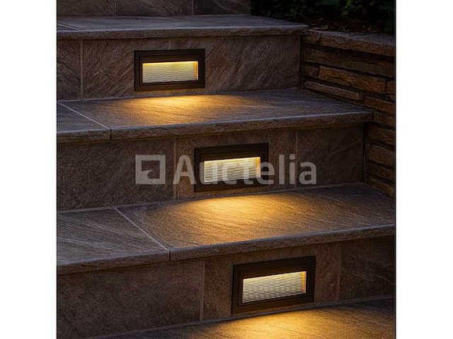 6 x led trapverlichting – 6w – 3000k warm wit – ip65 – rechthoekig – ly05 - afbeelding 4 van  5
