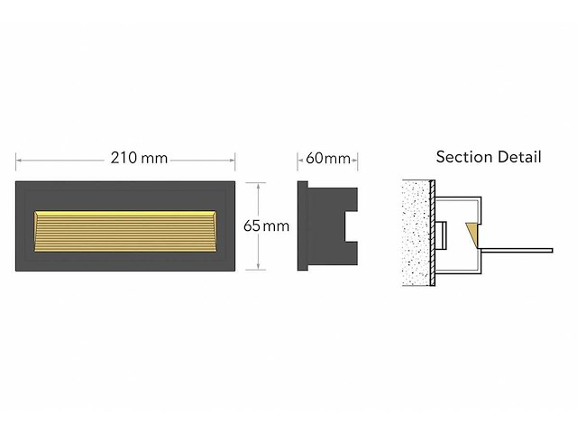 6 x led trapverlichting – 6w – 3000k warm wit – ip65 – rechthoekig – ly05 - afbeelding 3 van  5
