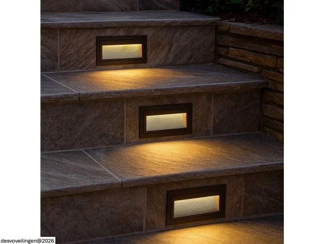 6 x led trapverlichting – 6w – 3000k warm wit – ip65 – rechthoekig – ly05 - afbeelding 2 van  6