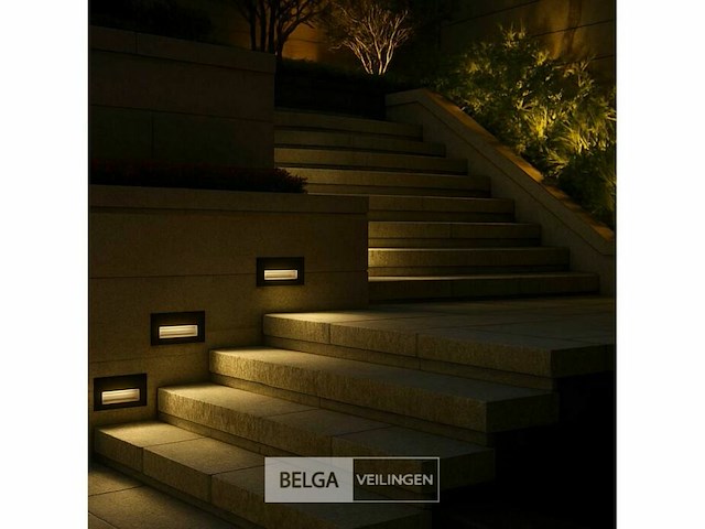 6 x led trapverlichting – 6w – 3000k warm wit – ip65 – rechthoekig – ly05 - afbeelding 5 van  6