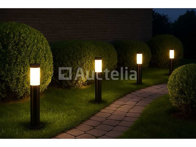 6 x led tuinpaalverlichting – 60 cm – 7w – warm wit 3000k – model sla 38 - afbeelding 1 van  4