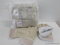 6 x lederen werkhandschoen met wol maat 10