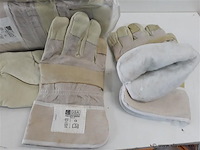 6 x lederen werkhandschoen met wol maat 10 - afbeelding 2 van  2