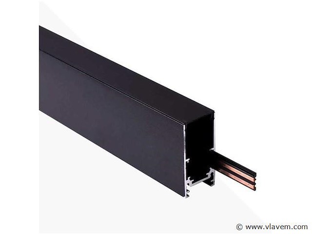 6 x magnetische rail voor opbouw – 20mm – 48v – 2 meter – zwart - afbeelding 3 van  5
