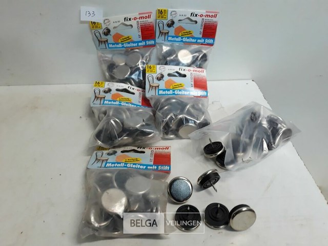 6 x meubelglijders met nagel 30 mm 16 stuks - afbeelding 2 van  3
