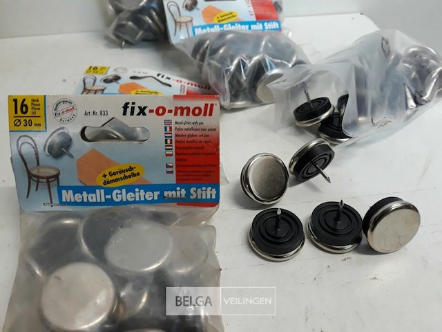 6 x meubelglijders met nagel 30 mm 16 stuks - afbeelding 3 van  3