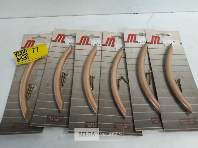 6 x meubelgreep hout beuk 128 mm - afbeelding 2 van  3
