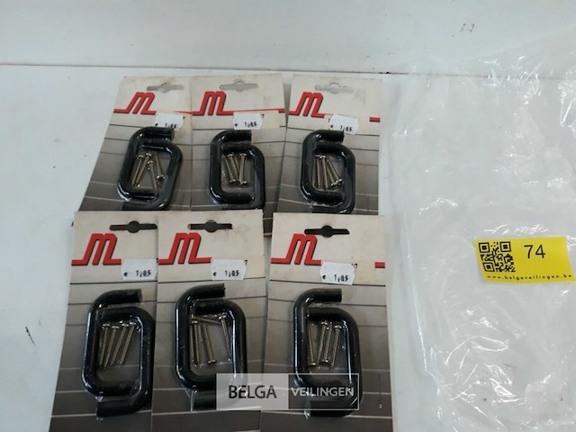 6 x meubelgreep pvc zwart 64 mm 2 stuks - afbeelding 1 van  3