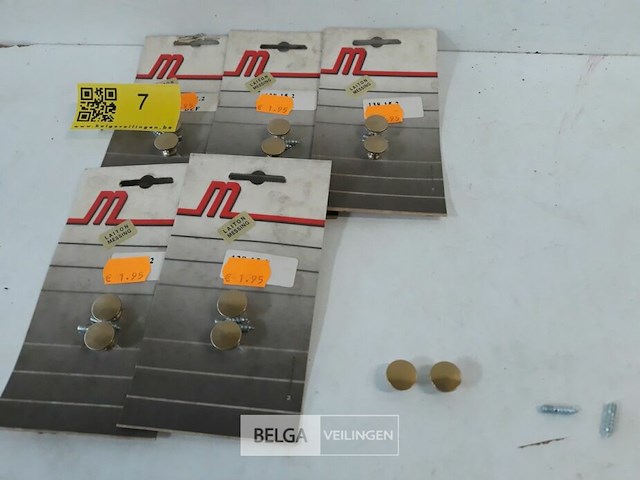 6 x meubeltop messing 15 mm 2 stuks - afbeelding 2 van  3