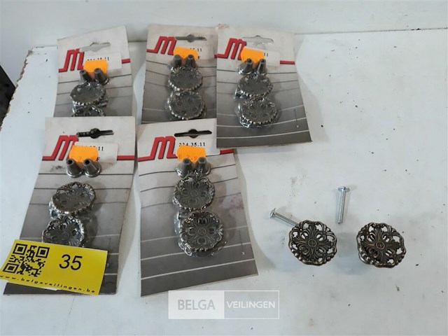 6 x meubeltop zamak verbronsd 35 mm 2 stuks - afbeelding 2 van  3