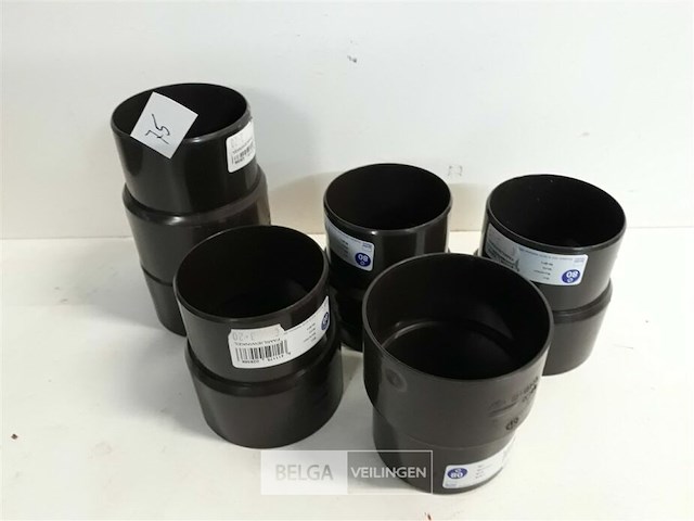 6 x mof 80 mm bruin pvc regenafvoer - afbeelding 1 van  3