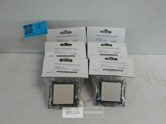 6 x niko inbouw schakelaar 2polig cream - afbeelding 1 van  3