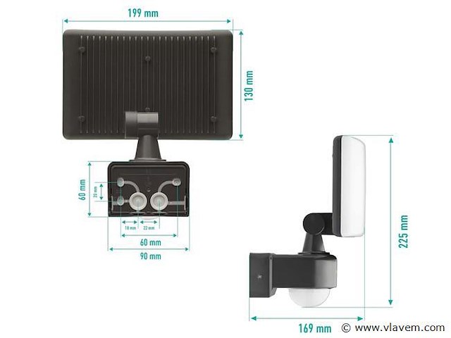 6 x novalight led breedstraler 30 watt met pir - afbeelding 3 van  7