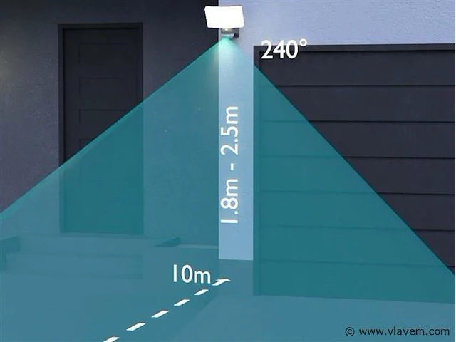 6 x novalight led breedstraler 30 watt met pir - afbeelding 6 van  7