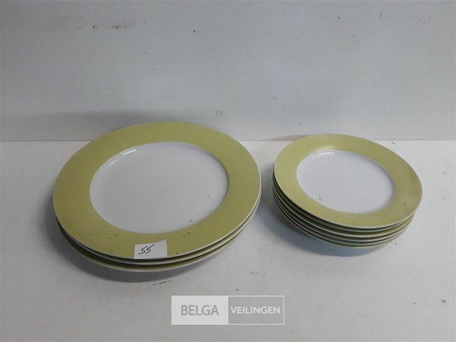 6 x ontbijtbord + 3 x platte borden - afbeelding 2 van  3
