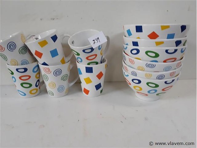6 x ontbijtkom + 6 x koffiemok - afbeelding 2 van  2