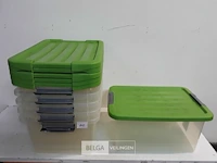 6 x opbergdoos met deksel clip fit