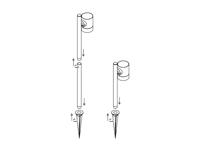 6 x prikspot tuinlamp gu10 fitting 60cm zwart draaibaar waterdicht - afbeelding 9 van  12