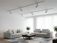 6 x railspot gu10 armatuur cilinder zand wit met zwart ring draaibaar - afbeelding 5 van  8