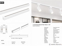 6 x railverlichting track – 1 fase – 3 meter – wit - lighting track - afbeelding 5 van  5