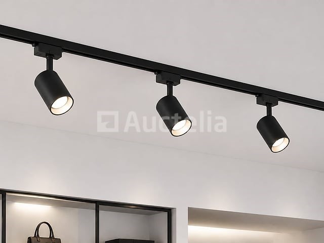 6 x railverlichting track – 1 fase – 3 meter – zwart - lighting track - afbeelding 1 van  5