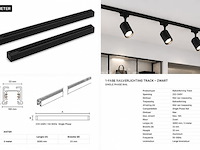 6 x railverlichting track – 1 fase – 3 meter – zwart - lighting track - afbeelding 5 van  5