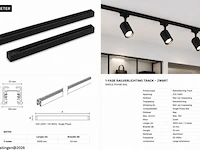 6 x railverlichting track – 1 fase – 3 meter – zwart - lighting track - afbeelding 6 van  6