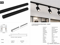 6 x railverlichting track – 1 fase – 3 meter – zwart - lighting track - afbeelding 5 van  5