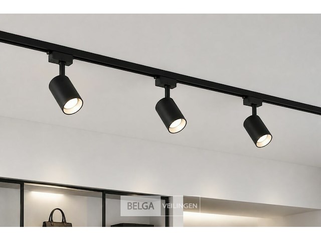 6 x railverlichting track – 1 fase – 3 meter – zwart - lighting track - afbeelding 4 van  6