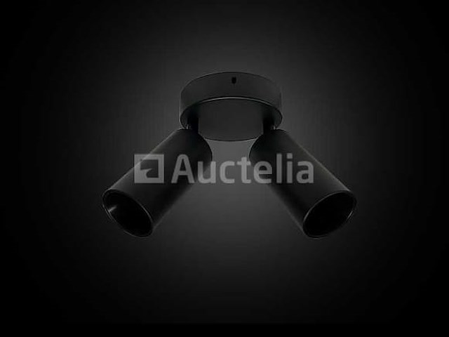 6 x ronde plafondlamp – 2 x gu10 – draaibare spots – zwart - afbeelding 1 van  4