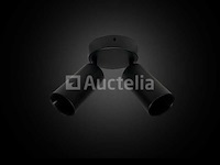 6 x ronde plafondlamp – 2 x gu10 – draaibare spots – zwart - afbeelding 1 van  4