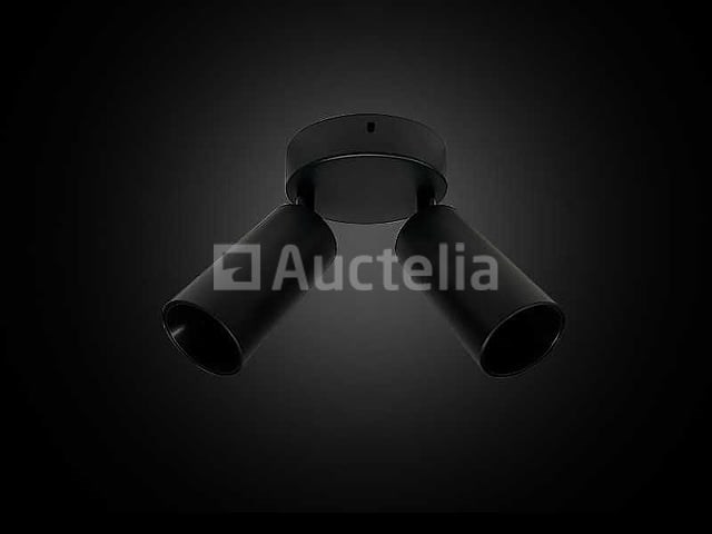 6 x ronde plafondlamp – 2 x gu10 – draaibare spots – zwart - afbeelding 1 van  4