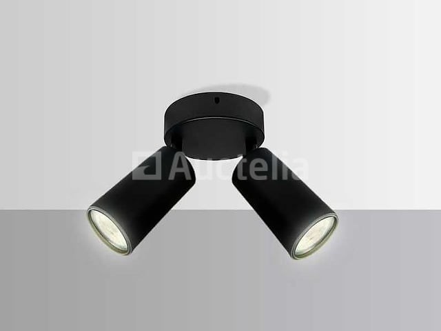 6 x ronde plafondlamp – 2 x gu10 – draaibare spots – zwart - afbeelding 3 van  4