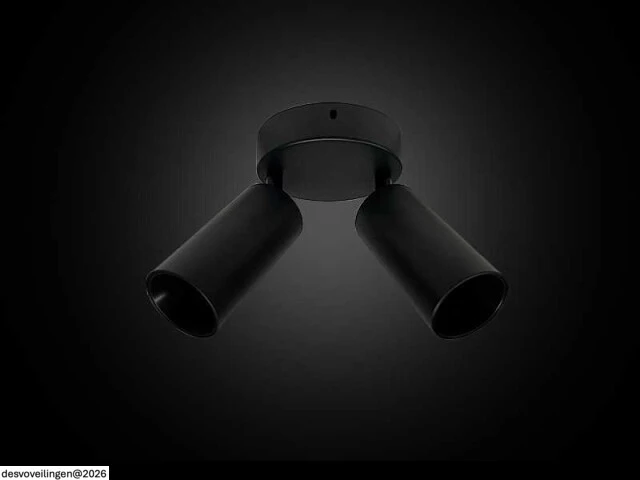 6 x ronde plafondlamp – 2 x gu10 – draaibare spots – zwart - afbeelding 4 van  5