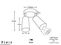 6 x ronde plafondlamp – 2 x gu10 – draaibare spots – zwart - afbeelding 5 van  5