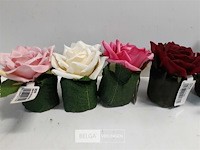 6 x roos in blad mix kleuren - afbeelding 3 van  3