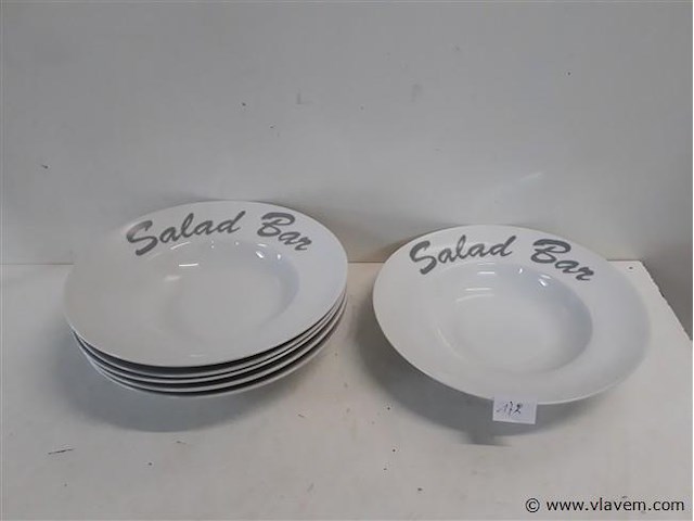6 x saladebord porselein - afbeelding 1 van  2