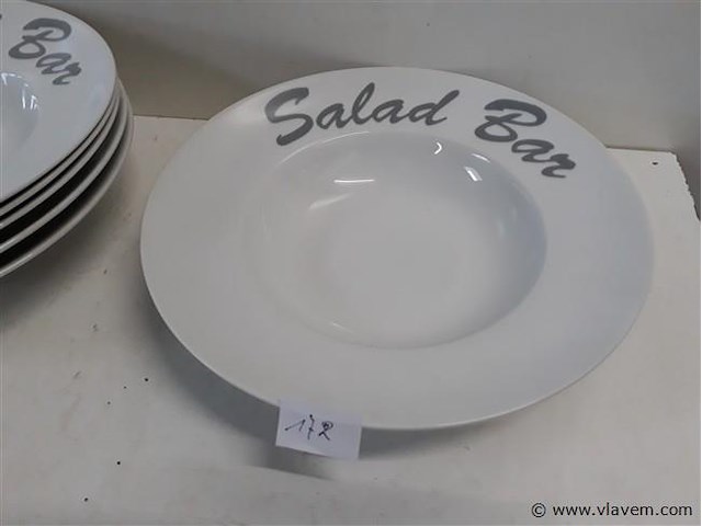 6 x saladebord porselein - afbeelding 2 van  2