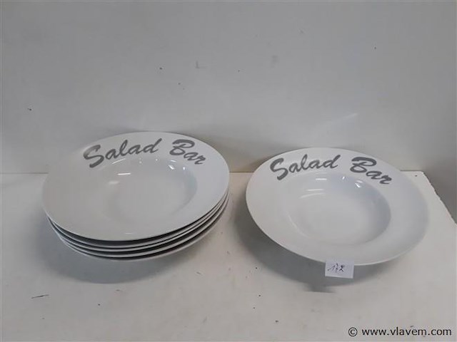 6 x saladebord porselein - afbeelding 1 van  2