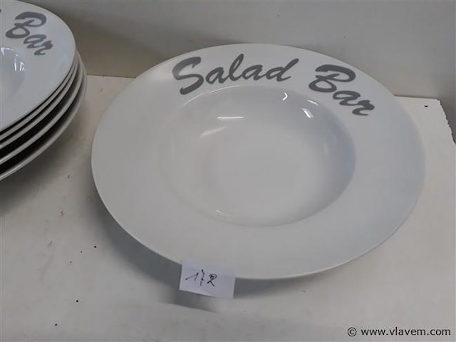 6 x saladebord porselein - afbeelding 2 van  2