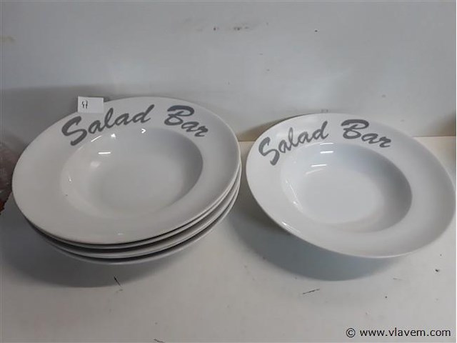 6 x saladebord porselein - afbeelding 1 van  2