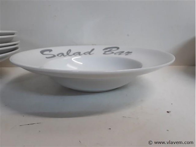 6 x saladebord porselein - afbeelding 2 van  2