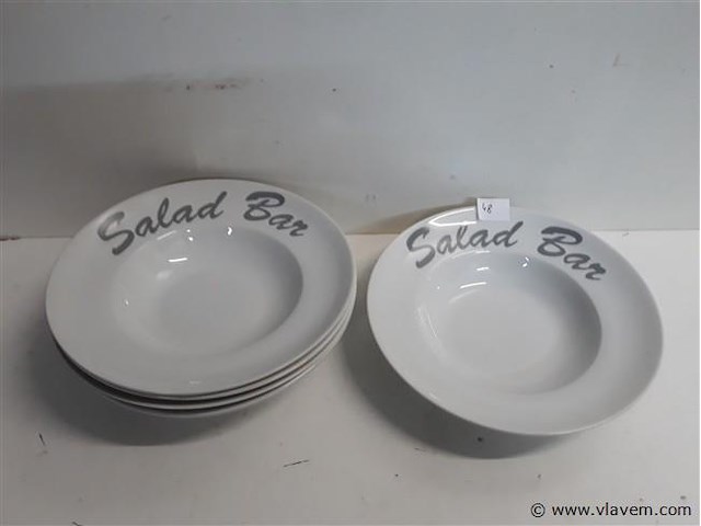 6 x saladebord porselein - afbeelding 1 van  2