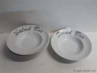6 x saladebord porselein - afbeelding 1 van  2